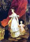  Karl Pavlovich Brulloff Portrait of Grand Duchess Elena Pavlovna and Her Daughter Maria - Hand Painted Oil Painting