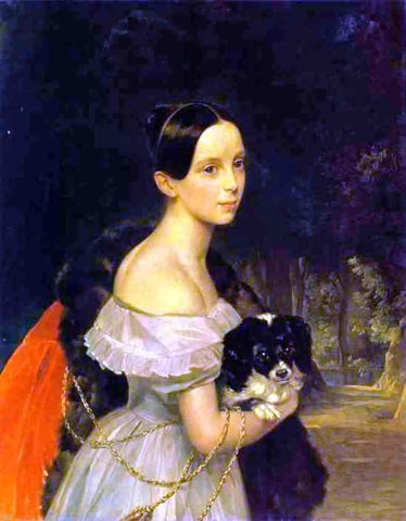  Karl Pavlovich Brulloff Portrait of U. M. Smirnova - Hand Painted Oil Painting