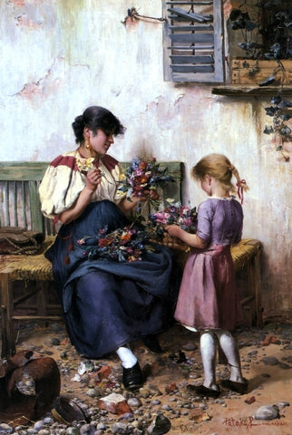  Laszlo Pataky Von Sospatak Preparing the Bridal Bouquet - Hand Painted Oil Painting
