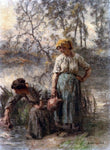  Leon Augustin L'hermitte) Drawing Water - Hand Painted Oil Painting