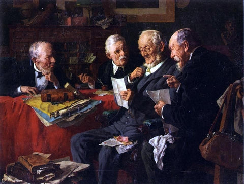  Louis C Moeller Reading the Will - Hand Painted Oil Painting