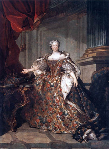  Louis Tocque Marie Leczinska, Queen of France - Hand Painted Oil Painting