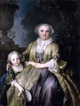  Louis Tocque Portrait of a Lady and Her Daughter - Hand Painted Oil Painting