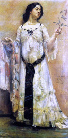  Lovis Corinth Portrait of Charlotte Berend in a White Dress - Hand Painted Oil Painting
