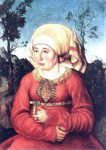  The Elder Lucas Cranach Portrait of Frau Reuss - Hand Painted Oil Painting