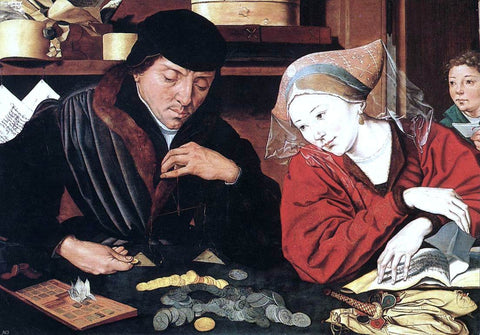  Marinus Van Reymerswaele The Banker and His Wife - Hand Painted Oil Painting