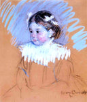  Mary Cassatt Bust of Ellen with Bows in Her Hair - Hand Painted Oil Painting