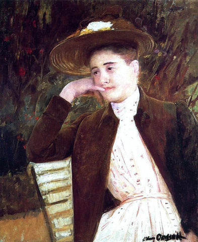  Mary Cassatt Celeste in a Brown Hat - Hand Painted Oil Painting