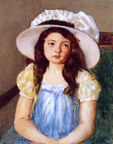  Mary Cassatt Francoise Wearing a Big White Hat - Hand Painted Oil Painting