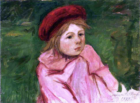  Mary Cassatt Little Girl in a Red Beret - Hand Painted Oil Painting