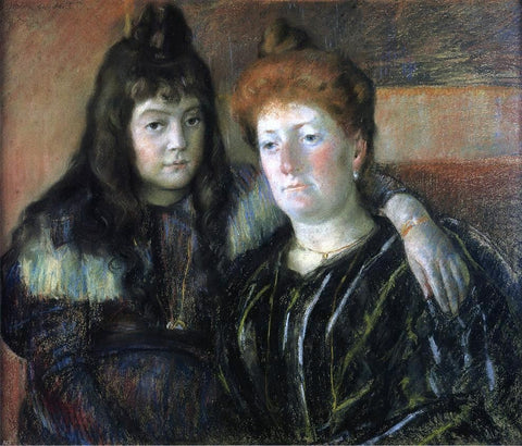  Mary Cassatt Madame Meerson and Her Daughter - Hand Painted Oil Painting