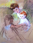  Mary Cassatt Mother and Daughter Looking at the Baby - Hand Painted Oil Painting