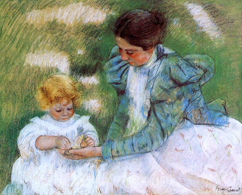  Mary Cassatt Mother Playing with Her Child - Hand Painted Oil Painting