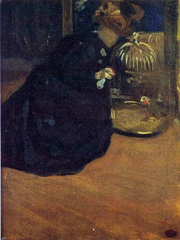  Mary Cassatt Woman with a Parakeet - Hand Painted Oil Painting