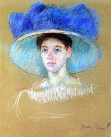  Mary Cassatt Woman's Head with Large Hat - Hand Painted Oil Painting