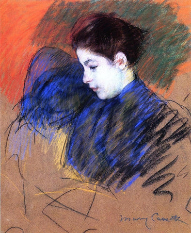  Mary Cassatt Young Woman Reflecting - Hand Painted Oil Painting