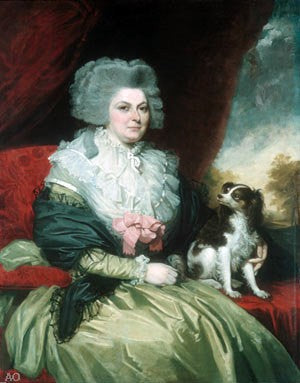  Mather Brown Lady with a Dog - Hand Painted Oil Painting