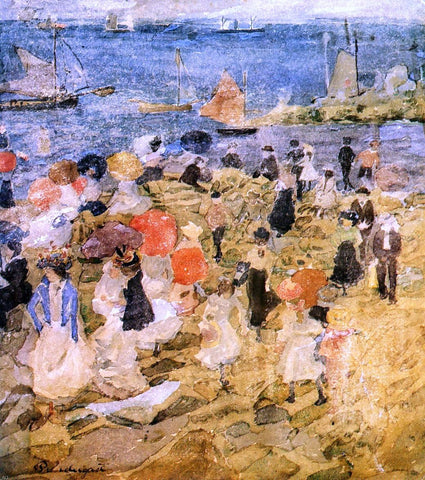  Maurice Prendergast Early Beach - Hand Painted Oil Painting