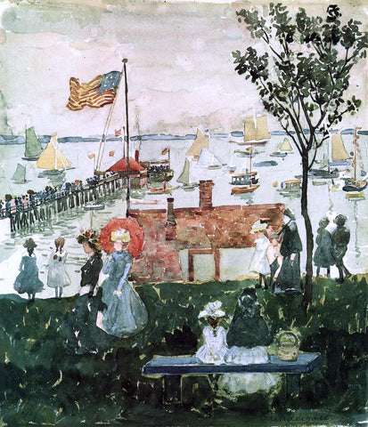  Maurice Prendergast Excursionists, Nahant - Hand Painted Oil Painting