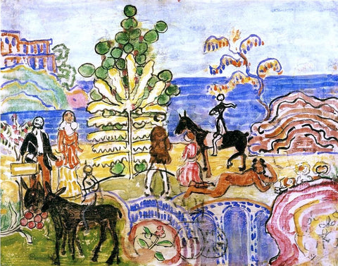  Maurice Prendergast Fantasy (also known as Fantasy with Flowers, Animals and Houses) - Hand Painted Oil Painting