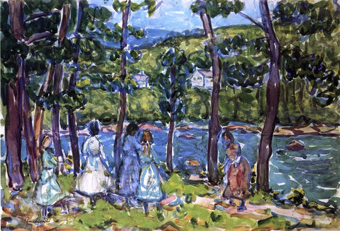  Maurice Prendergast Girls on the Riverbank - Hand Painted Oil Painting