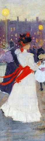  Maurice Prendergast Lady with a Red Sash - Hand Painted Oil Painting