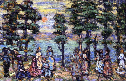  Maurice Prendergast The Park at Sunset - Hand Painted Oil Painting