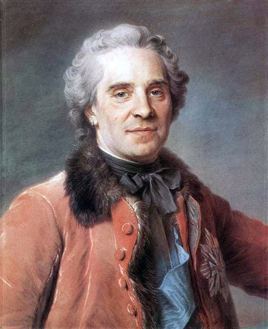  Maurice Quentin De La Tour Maurice, Comte de Saxe, Marshal of France - Hand Painted Oil Painting