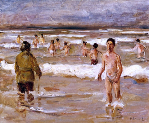  Max Liebermann Children Bathing in the Sea - Hand Painted Oil Painting