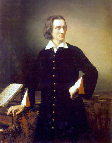  Miklos Barabas Portrait of Franz Liszt - Hand Painted Oil Painting