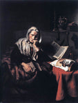  Nicolaes Maes Old Woman Dozing - Hand Painted Oil Painting