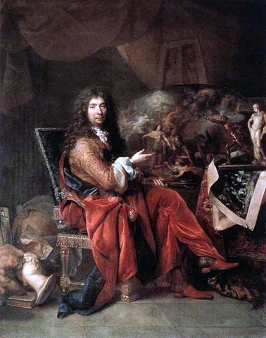  Nicolas De Largilliere Portrait of Charles Le Brun - Hand Painted Oil Painting