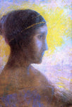  Odilon Redon Head of a Young Woman in Profile - Hand Painted Oil Painting