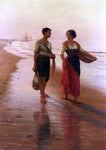  Pasquale Celommi A Walk on the Beach - Hand Painted Oil Painting