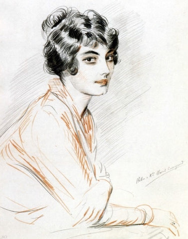  Paul Cesar Helleu Portrait of Madame Marcel Cassaguet - Hand Painted Oil Painting
