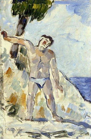  Paul Cezanne Bather with Arms Spread - Hand Painted Oil Painting