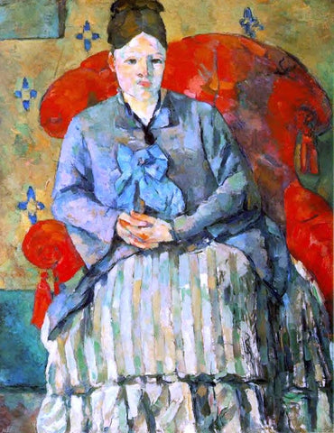  Paul Cezanne Hortense Fiquet in a Striped Skirt - Hand Painted Oil Painting