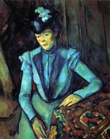  Paul Cezanne Seated Woman in Blue - Hand Painted Oil Painting