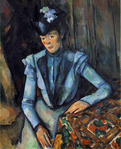  Paul Cezanne Woman in Blue - Hand Painted Oil Painting