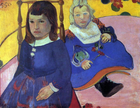  Paul Gauguin Portrait of Two Children (also known as Paul and Jean Schuffenecker) - Hand Painted Oil Painting