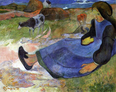  Paul Gauguin A Seated Breton Girl - Hand Painted Oil Painting