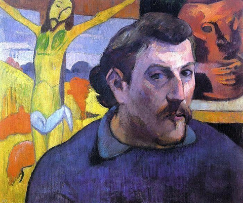  Paul Gauguin Self Portrait with 'Yellow Christ' - Hand Painted Oil Painting