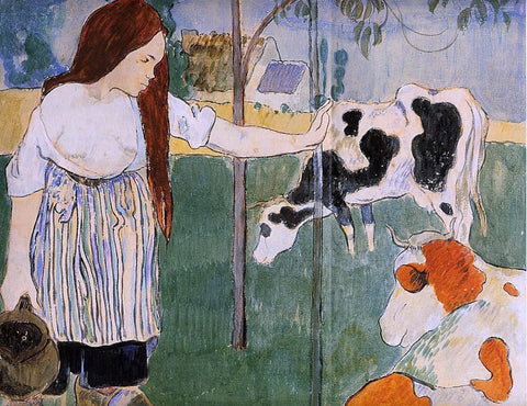 Paul Gauguin A Milkmaid - Hand Painted Oil Painting