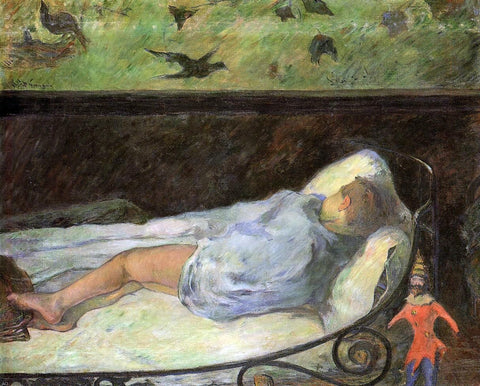  Paul Gauguin Young Girl Dreaming (also known as Study of a Child Asleep, the Painter's Daughter, Line, Rue Carcel) - Hand Painted Oil Painting