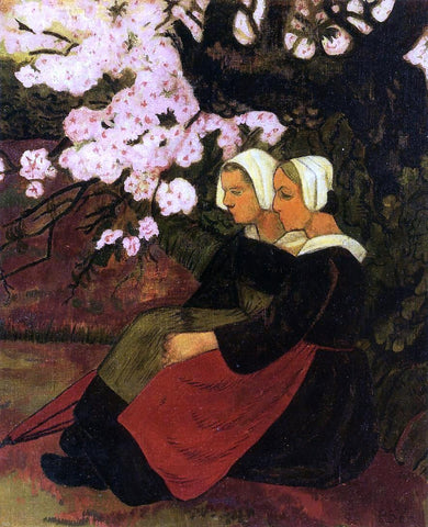  Paul Serusier Two Breton Women Under a Flowering Apple Tree - Hand Painted Oil Painting