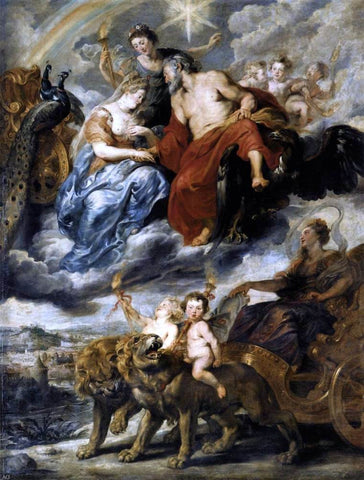  Peter Paul Rubens The Meeting of Marie de Medicis and Henri IV at Lyon - Hand Painted Oil Painting