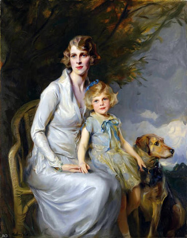  Philip Alexius De Laszlo Mrs Paul Bridgeman and her daughter, Jeannine Bridgeman - Hand Painted Oil Painting