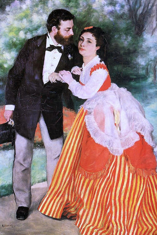  Pierre Auguste Renoir Alfred Sisley with His Wife - Hand Painted Oil Painting