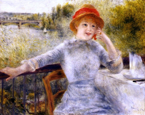  Pierre Auguste Renoir Alphonsine Fournaise on the Isle of Chatou - Hand Painted Oil Painting