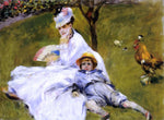  Pierre Auguste Renoir Camille Monet and Her Son Jean in the Garden at Argenteuil - Hand Painted Oil Painting